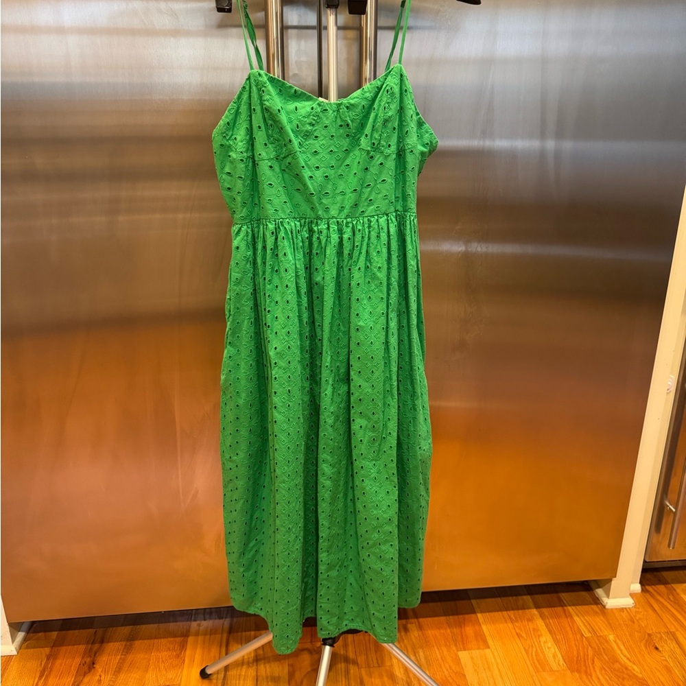 A New Day Green Eyelet Midi Dress